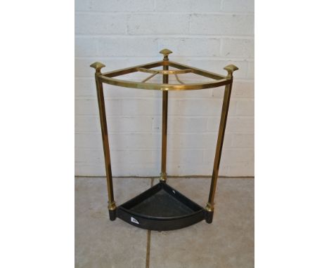 A brass corner stick or umbrella stand - Height 59cm