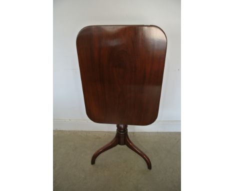 A 19th century mahogany tilt top lamp/occasional table - Height 72cm x 71cm x 54cm