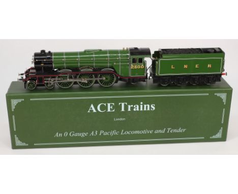 Ace Trains, a 3RE A3 Class 4-6-2 locomotive no 2500 'Windsor Lad': with eight wheel tender in LNER green livery, boxed.
