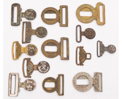 A collection of odd mis-matched British Army two piece belt buckles:.