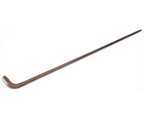 A 19th century rosewood and ivory 'Sunday stick':, the lead weighted  putter style head with ivory sole, 85cm long.