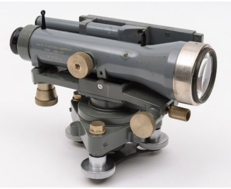 A mid 20th Century Cooke, Troughton & SImms Ltd dumpy level:, marked B350 below government arrow, grey enamelled with three a