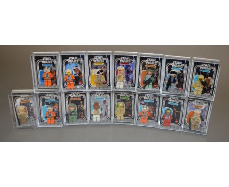 15 x Lego Star Wars minifigures, all good guys, including various Rebels and Pilots. VG, all contained in display boxes with 
