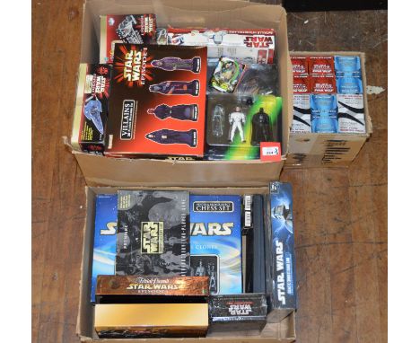 A good quantity of Star Wars games, including Risk, Trivial Pursuit, Chess, card games, etc. Contained in two boxes. 