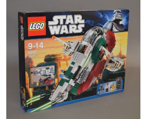 Lego Star Wars 8097  'Slave I', in generally G/G+ box with some crushing and creasing. Box has been opened, item unchecked fo