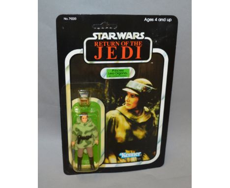 A Kenner Star Wars 'Return of the Jedi' carded 3¾ inch action figure 'Princess Leia Organa (In Combat Poncho)', sealed on a 7