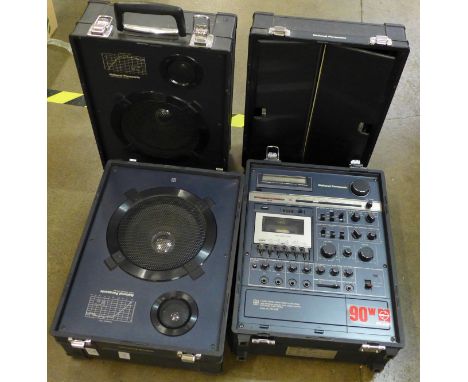 A National Panasonic 90W RX-A2F 4-Band Stereo Radio Cassette Recorder and 2-way speaker system 