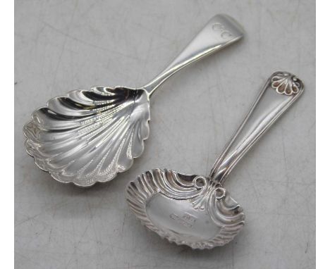 A late Victorian silver caddy spoon, having a shell shaped bowl, the terminal monogrammed CC, maker John Aldwinckle &amp; Tho