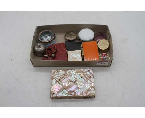 A small collection of miscellaneous items, to include a Victorian lady's mother of pearl purse, of hinged rectangular form ha