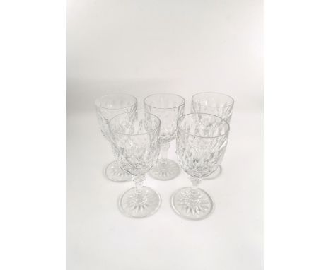 Five Baccarat crystal wine glasses. H.15cm