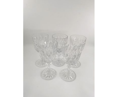 Five Baccarat crystal glasses. H.16.5cm