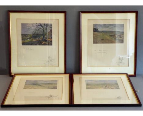A good set of four Lionel Edwards hunting prints: 'The Warwickshire (Dunsden)', 'The Staffordshire (Lysways Hall)', 'The Hert