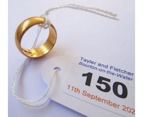 A 22-carat yellow gold plain wedding band, size K-L (8.2g)