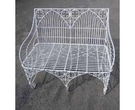 A wirework two-seater garden sofa in 19th century style&nbsp;(97cm wide x 64cm deepest)