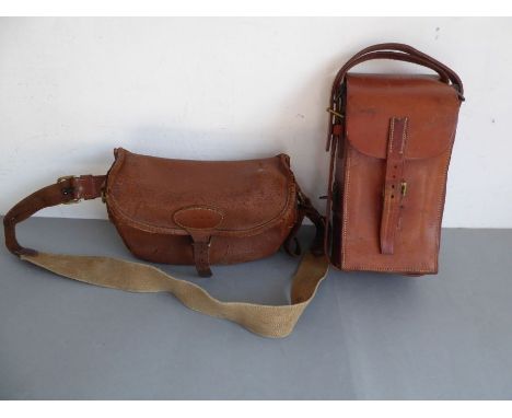 A leather Madsen magazine holder (four-magazine light machine gun) and a&nbsp;two hundred capacity leather cartridge bag (2)