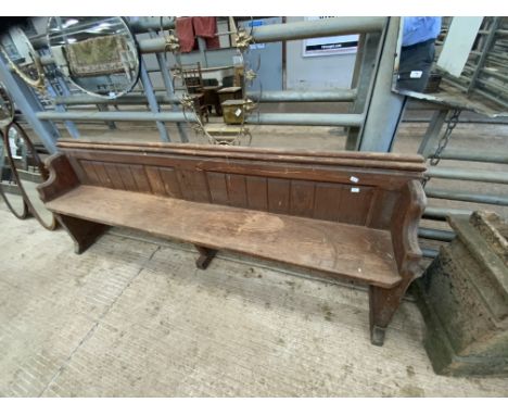 ANTIQUE WOODEN PEW
6'9" X 16" X 29" HIGH