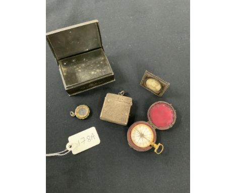 PATCH BOX SILVER VESTA, POCKET COMPASS ETC