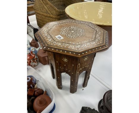SMALL INLAID ISLAMIC TABLE 13" HIGH