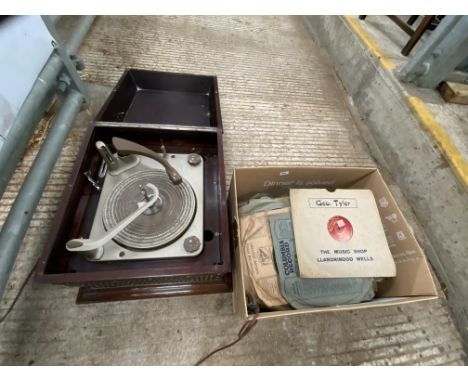 VINTAGE CONVERTED RECORD PLAYER &amp; RECORD