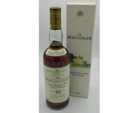 The Macallan Single Highland Malt Scotch Whisky, 10 years old, 75cl, 40% volume, in carton 1btl 