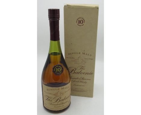 The Balvenie Single Highland Malt Founders Reserve Scotch Whisky, 10 years old, in brandy shaped bottle 750ml, 40% volume, in
