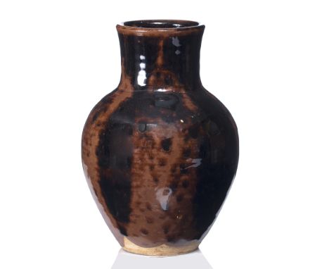 Ursula Mommens (1908-2010) Vase  treacle glaze impressed potter's seal 22cm high.