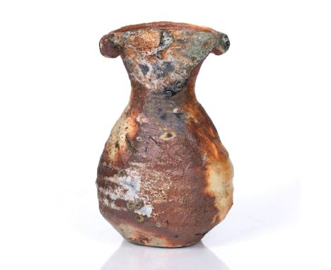 Janet Leach (1918-1997) at Leach Pottery Vessel  with lug handles impressed potter's and pottery seals 15.5cm high.