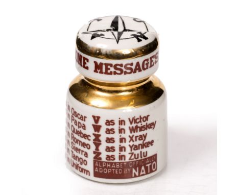 Piero Fornasetti (1913-1988) 'Nato Alphabet' insulator paperweight, originally designed 1958  ceramic manufacturer's marks 9.