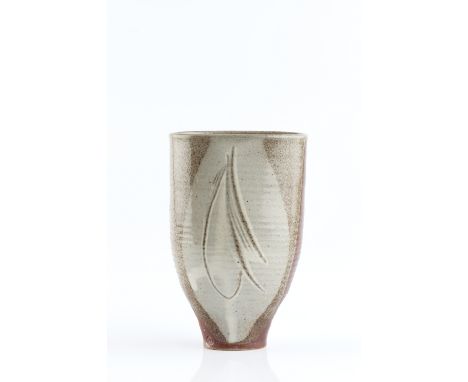 Marianne De Trey (1913-2016) Vase incised motif impressed potter's seal 20cm high.