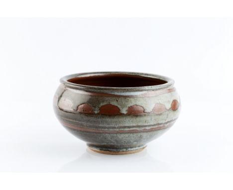 John Leach (b.1939) at Muchelney Footed bowl, 1994 impressed potter's, pottery and date mark 12cm high, 21cm diameter.