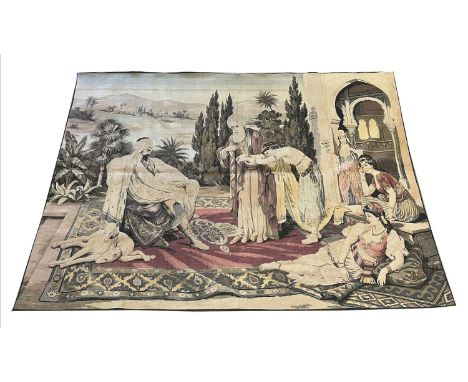 TAPESTRY, depicting a Middle Eastern scene, 141cm x 190cm. 