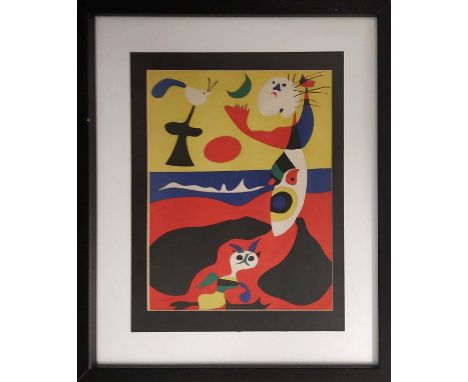 JOAN MIRO (        ) 'Le Quartre Saison l'ETE', pochoir/screenprint, 34cm x 26cm, published 1938 'verve' vol 3, framed. 