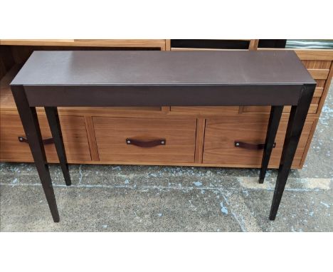 CONSOLE TABLE, contemporary Italian style, leathered top, 100cm x 25cm x 73cm. 