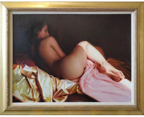 VLADIMIR VASILYEV (Ukrainian), 'Rays of Light', 60 x 80cm, oil on canvas, framed. 