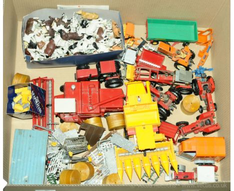Britains &amp; similar - a quantity of loose unboxed farm related diecast and plastic constructed models and accessories comp