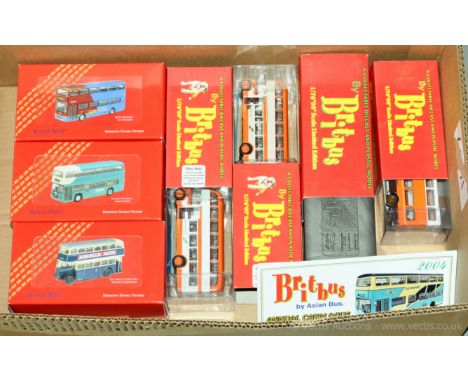 Britbus &amp; Corgi - a boxed Bus group which comprises of 4 x Britbus 1/76 Scale and 3 x Corgi Royal Mail (Definitive Double