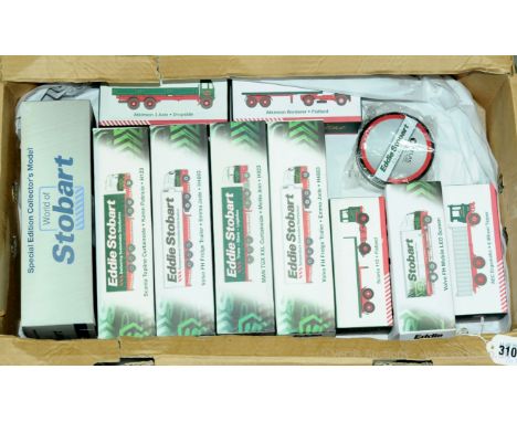 Atlas Editions a boxed Eddie Stobart group to include H123 Scania Topline Curtainside 'Karen Patricia', H4663 Volvo FH Fridge