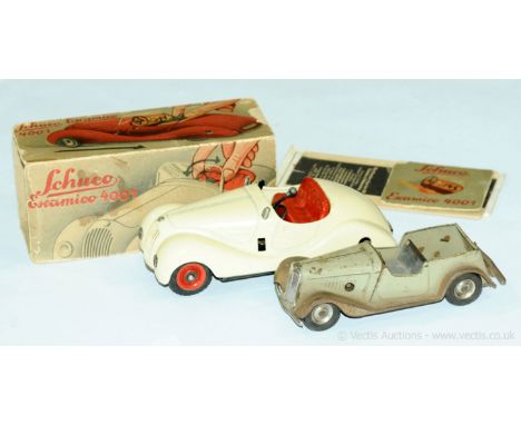 Triang Minic &amp; Schuco - a boxed and unboxed pair of tinplate models to include an unboxed tinplate Triang Minic vintage v