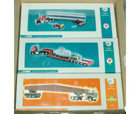 Corgi - a boxed group of 1/50 Scale Commercial Vehicles comprising of Heavy Haulers Series and Texaco Series which includes U