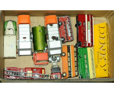 Dinky, Corgi, Matchbox &amp; Tekno unboxed group of Commercial vehicles to include Tekno (Denmark) tinplate constructed Flatb