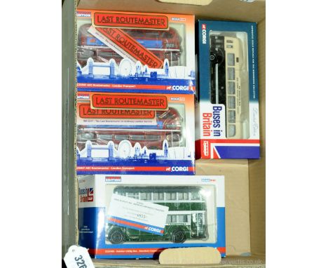 Corgi - a boxed 1/50 Scale Bus group which comprises of 2 x (Last Routemaster Series) along with 2 x (Buses in Britain Series