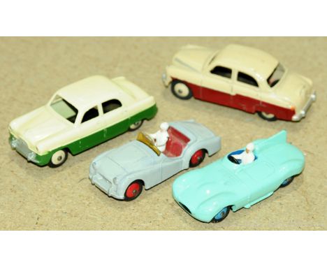 Dinky Toys a unboxed vintage group to include 164 Vauxhall Cresta, Triumph TR2, 162 Ford Zephyr along with a 238 Jaguar type 