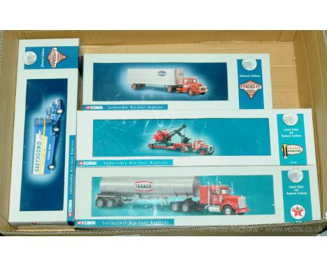 Corgi - a boxed group of 1/50 Scale Commercial Vehicles comprising of 53101 (Freight Series) a Diamond T620 Artic with Frueha