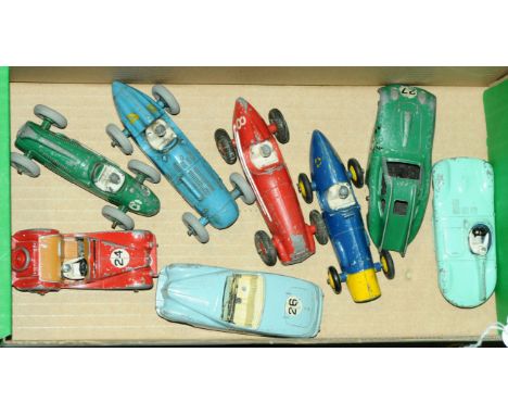 Dinky - a boxed group of Racing/Sports Models to include a 23H Ferrari, 23F Alpha Romeo in red with racing decals number 8, a