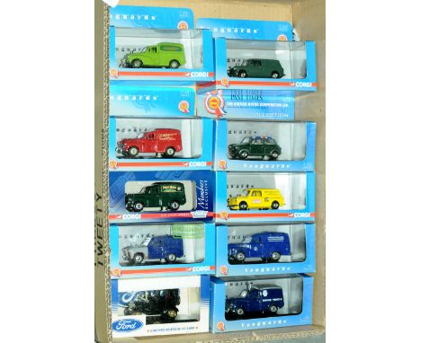 Lledo/Corgi Vanguards - a boxed group of 1/43 Scale Models which are all presented in rigid perspex cases with the majority b