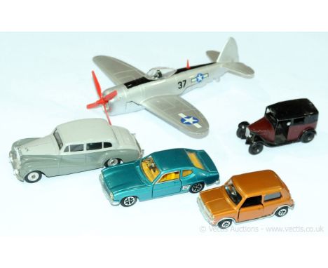 Dinky - an unboxed group of vintage and more modern issue to include a P-47 Thunderbolt American Fighter Plane, a 150 Rolls-R