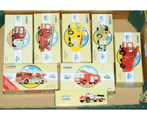 Corgi Classics - a boxed group of Fire related models to include 97357 an AEC Pumper "Hertfordshire Fire Brigade", 97352 an A
