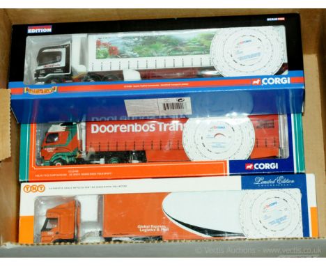 Corgi - a group of 1/50 Scale Articulated Truck/Trailer Models comprising of CC12924 (Hauliers of Renown) a Scania Topline Cu