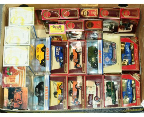 Matchbox a boxed Ford related group to include YFE06 1932 Ford AA Fire Engine, DY-5 1950 Ford V8 Pilot, Y-1 1911 Model 'T' Fo