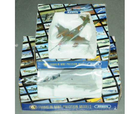 Franklin Mint Armour Collection a boxed pair 1/48th scale Military Aircraft comprising of B11E 060C Euro Fighter (UK) along w